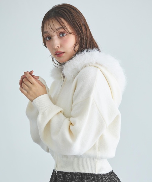 INGNI（イング） ニットパーカー M オフホワイト レディース