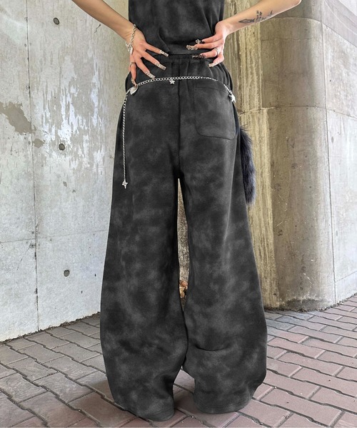 スウェットパンツ ジャージ ダート加工スタッズスウェットパンツ