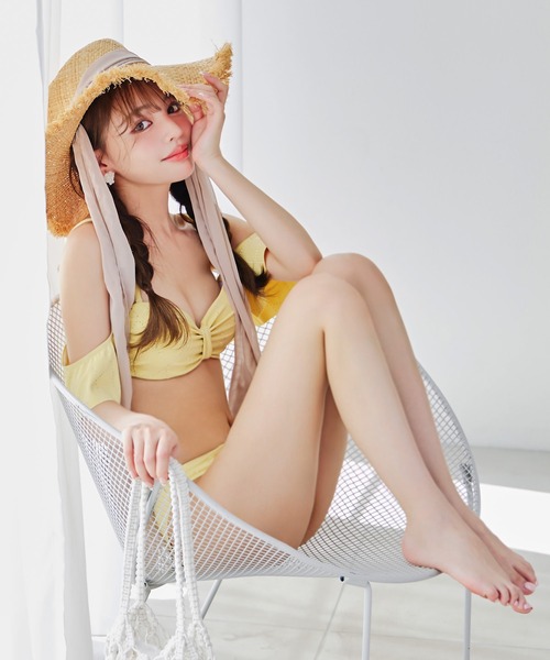 sugar nine 水着 ビジューオフショルダーフリルビキニ 2点セット