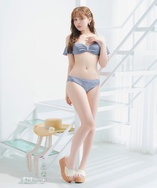 sugar nine 水着 ビジューオフショルダーフリルビキニ 2点セット