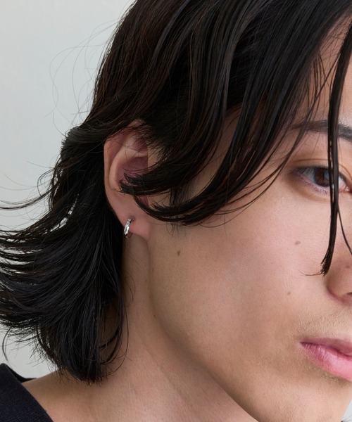 PompomK18WG ダイヤフープピアス K10WG ダイヤモンドフラワー 花 軟骨ピアス・ボディピアス