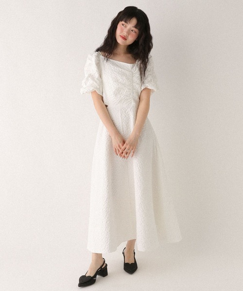 Heather ワンピース アシメカットアウトワンピース（半袖