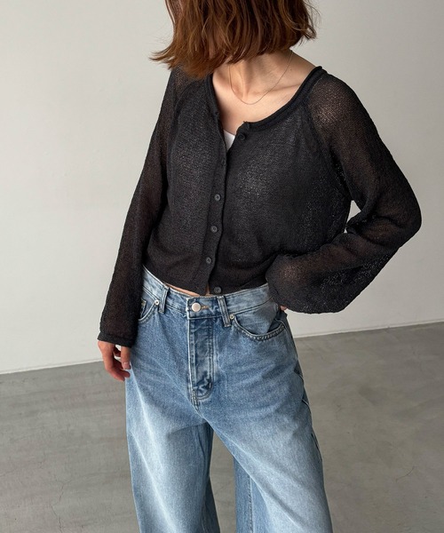 「CANAL JEAN」 「El mar」ニットカーディガン ONE SIZE チャコールグレー レディース CANAL JEAN 「CANAL JEAN」 「el mar」ニットカーディガン ONE
