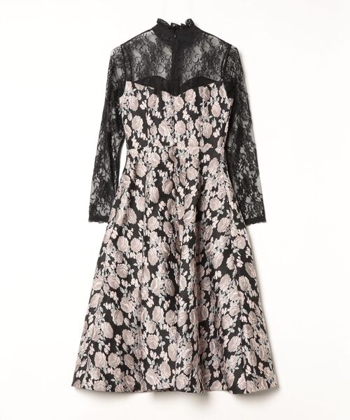 スーツ・フォーマル・ドレス emiriawiz Floral garden race one-piece emiriawiz 「emiriawiz」 花柄長袖ワンピース S ブラック