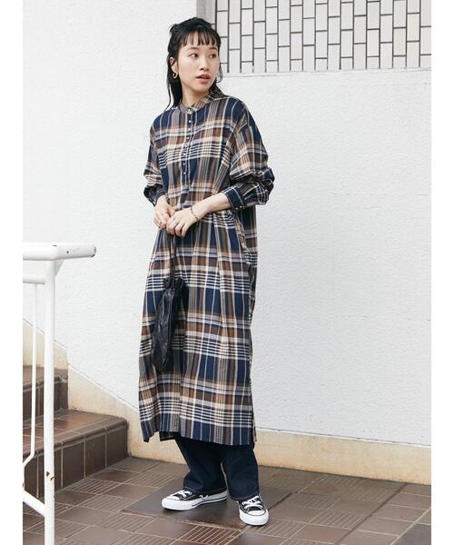 「CRAFT STANDARD BOUTIQUE」 長袖ワンピース FREE ブルー系その他 レディース_画像3