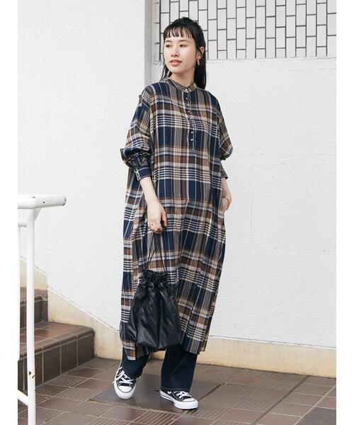 「CRAFT STANDARD BOUTIQUE」 長袖ワンピース FREE ブルー系その他 レディース_画像7