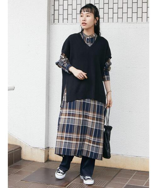 「CRAFT STANDARD BOUTIQUE」 長袖ワンピース FREE ブルー系その他 レディース_画像8