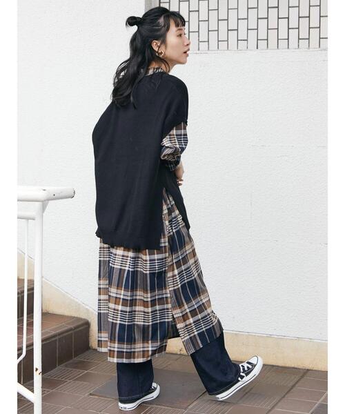 「CRAFT STANDARD BOUTIQUE」 長袖ワンピース FREE ブルー系その他 レディース_画像9