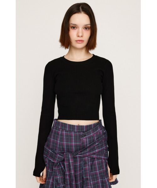 ニット+セーター SLY LG COTTON RIB SHORT 2P スライ SLY LG COTTON RIB SHORT 2P （BLK） - ファッション通販
