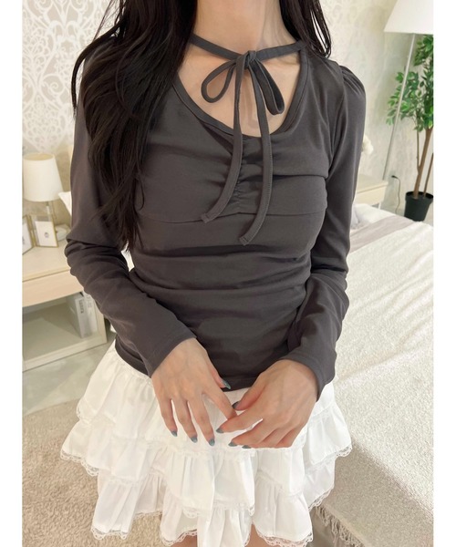 tシャツ チョーカーデザインドットトップス レディース : ZOZOTOWN