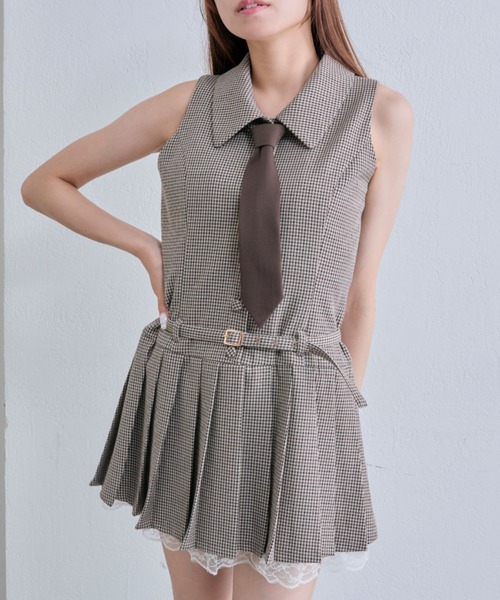 OLIVE des OLIVE ストライプ ノースリーブ ワンピース Sサイズ オリーブデオリーブ OLIVE des ストライプ柄 ノースリーブ