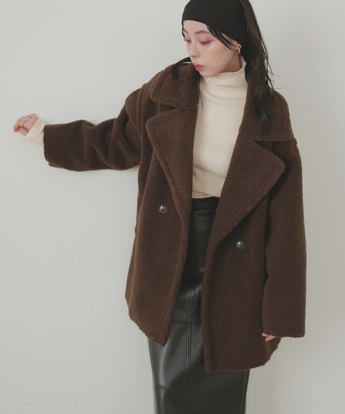 LIAN（リアン） ムートンコート ボアコート テーラードボアミドル