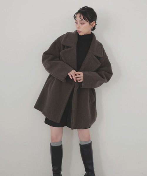 LIAN（リアン） ムートンコート ボアコート テーラードボアミドル