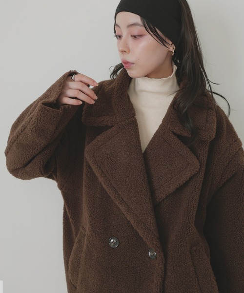 【希少】クリスチャンオラーニ　ムートンボアコート　大きいサイズのL　美品 ボアスイッチングコート ｜ハウス オブ ロータス＜HOUSE OF LOTUS