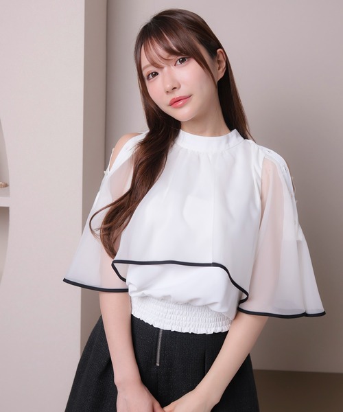 「LIPSERVICE」 半袖ブラウス FREE ホワイト レディース_画像2