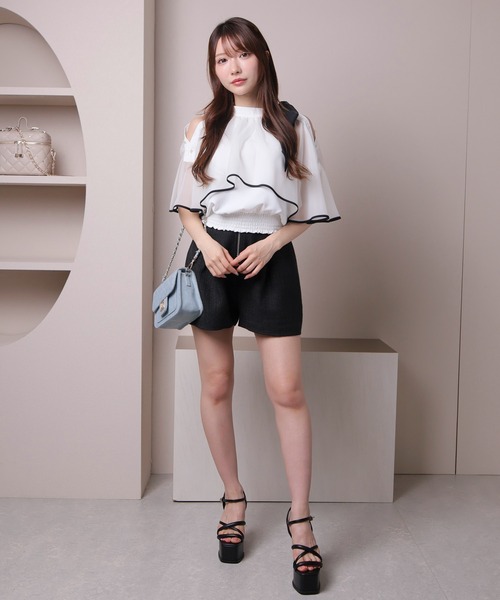 「LIPSERVICE」 半袖ブラウス FREE ホワイト レディース_画像4