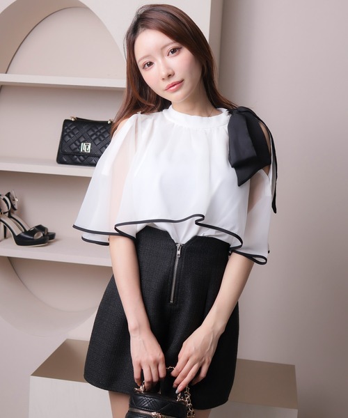 「LIPSERVICE」 半袖ブラウス FREE ホワイト レディース_画像6