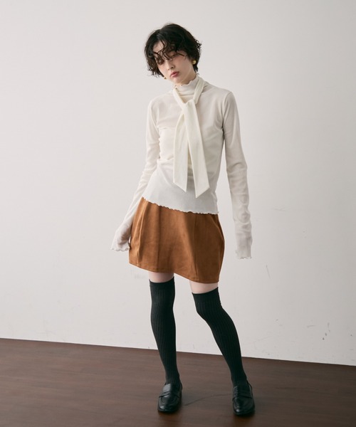 Trish（トリッシュ） tシャツ シアーフロッキーボウタイ付きハイネック