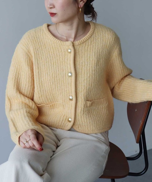 earth music&ecology カーディガン 「WEB限定/新色追加」ゴールド釦