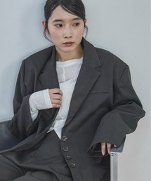 feepurテーラードオーバージャケット ブラウン feepur（フェピュール） ジャケット テーラードジャケット