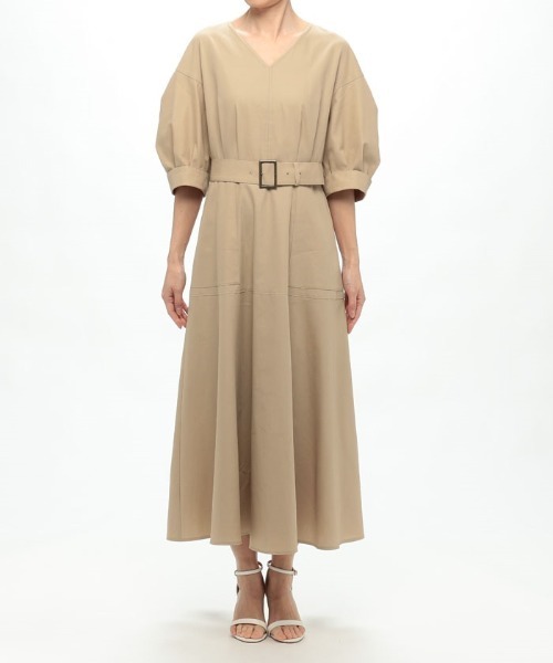 「allureville」 半袖ワンピース 2 ベージュ レディース_画像8