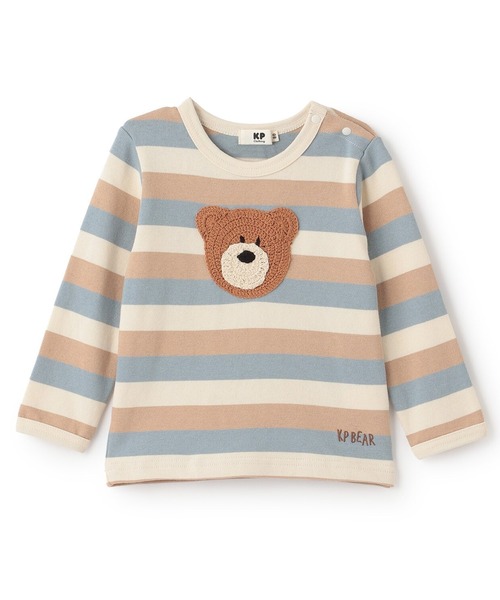 KP BOY（ケーピーボーイ） tシャツ クマ編モチーフ マルチボーダー長袖