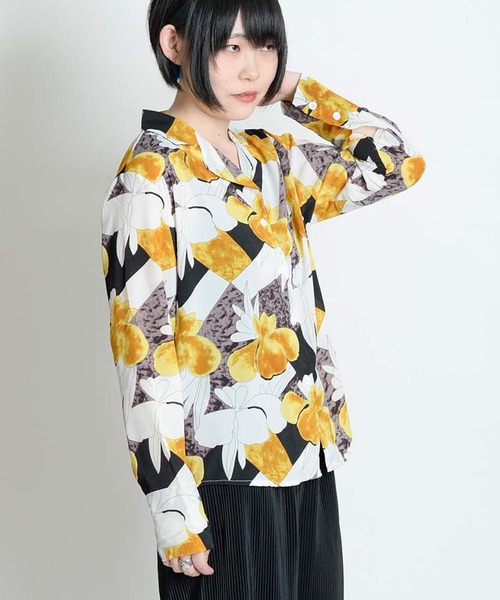 marai（マーライ） ブラウス シャツ 長袖花柄シャツ レディース