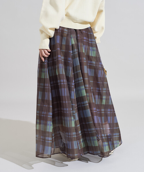 FREAK'S STORE（フリークスストア） スカート エアリーチェックフレア