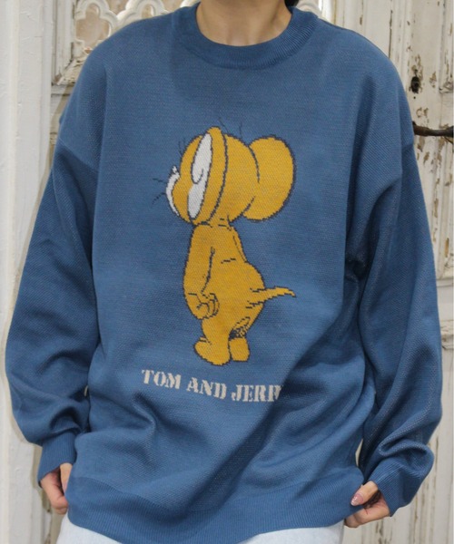 ニット セーター 「TOM ＆ JERRY/トムとジェリー」ジャガードクルー