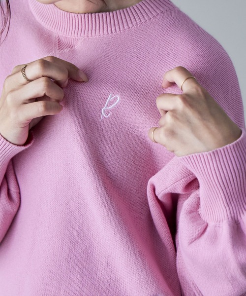 etoll.（エトル） ニット セーター スウェットライク刺繍ロゴニット