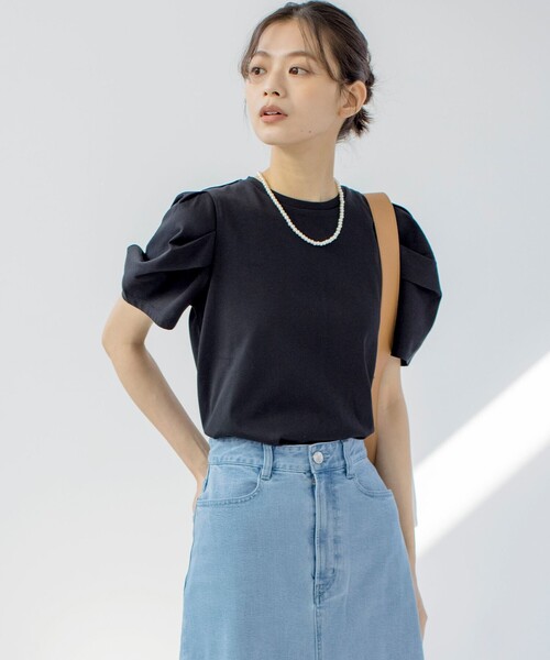 「組曲」 半袖Tシャツ 6 ブラック レディース_画像2