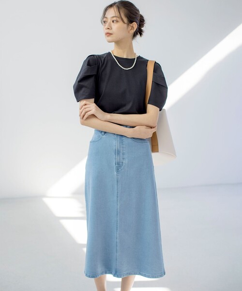 「組曲」 半袖Tシャツ 6 ブラック レディース_画像4