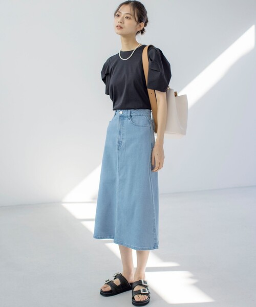 「組曲」 半袖Tシャツ 6 ブラック レディース_画像5