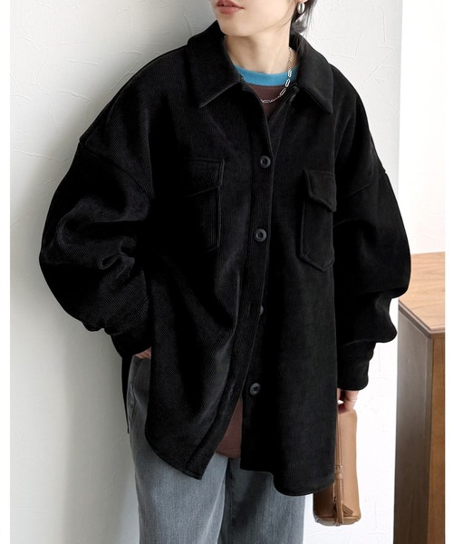 reca（レカ） コート アウター コーデュロイ裏起毛フリースシャツ