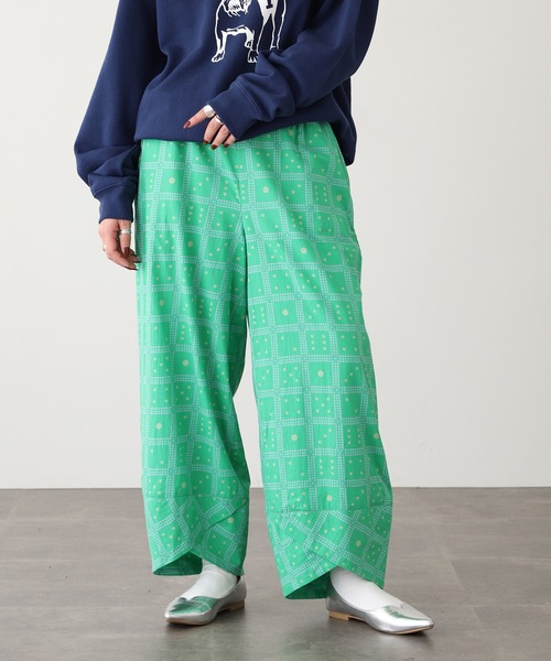 kilki（キルキー） ワイドパンツ パンツ ダイスチェック タイパンツ