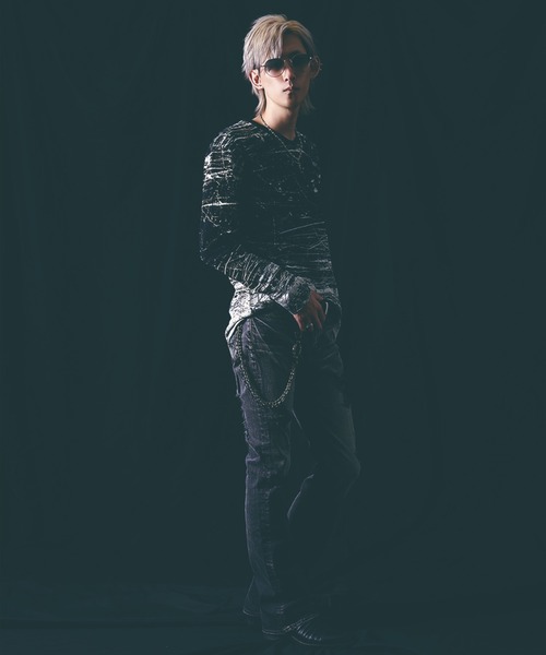 FUGA クロス ロンt FUGAクロス ロンt FUGA tシャツ 「FUGA/フーガ」全面プリントロング