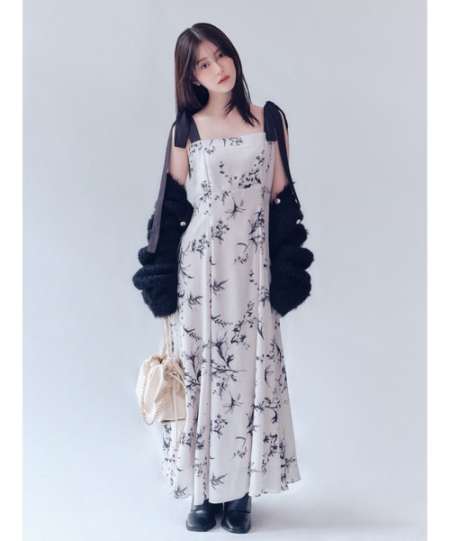 FRAY I.D リボンディテールフローラルワンピース FRAY I.D（フレイ・アイディー） ワンピース リボンディテール