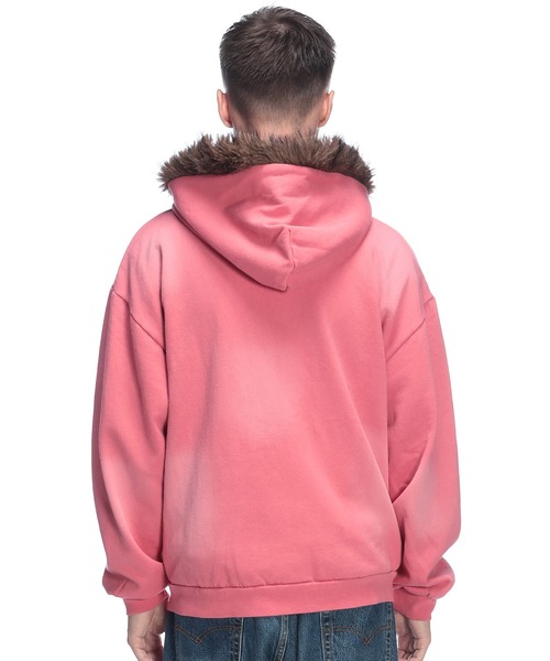 オーガンジー パーカー ピンク SEQUENZE パーカー SEQUENZ (シークエンズ) ファー ロゴプリント