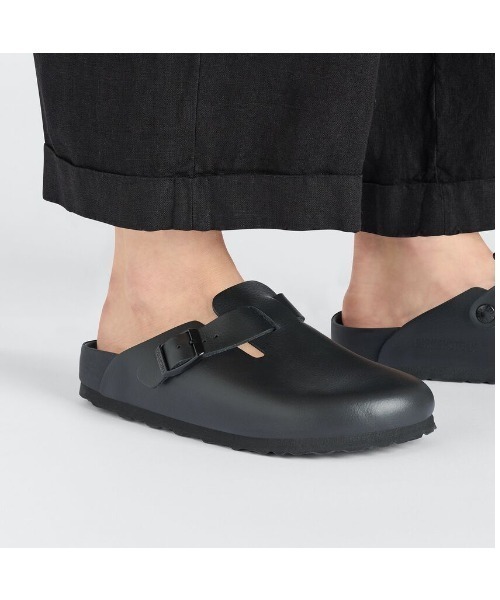 サンダル BIRKENSTOCK/ビルケンシュトック/BOSTON/ボストン/ナチュラルレザー - ブラック メンズの画像