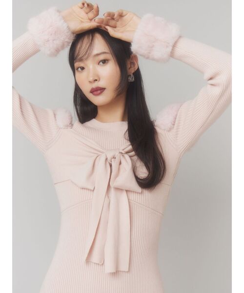 RESEXXY（リゼクシー） ワンピース ポイントフェイクファーミニニット