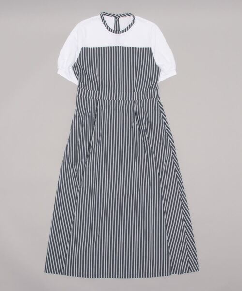 「PREFERIR」 半袖ワンピース MEDIUM ブルー レディース_画像4