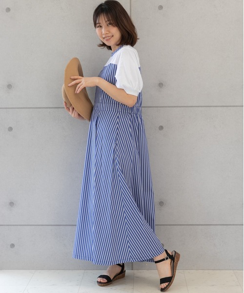 「PREFERIR」 半袖ワンピース MEDIUM ブルー レディース_画像8
