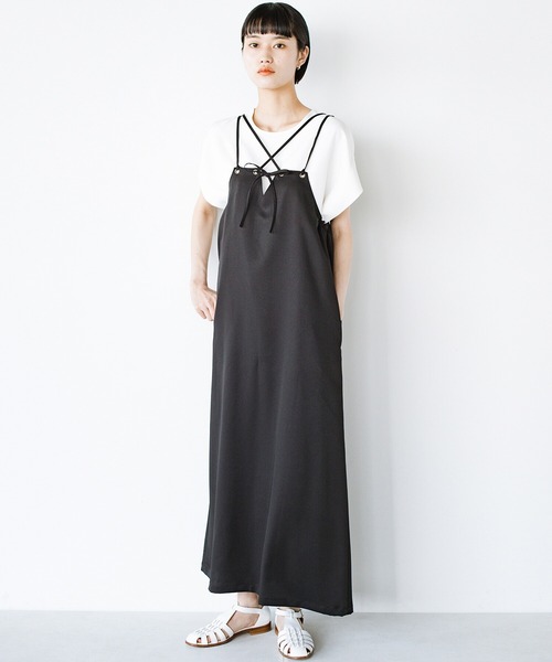 「haco!」 キャミソールワンピース LARGE ブラック レディース_画像2