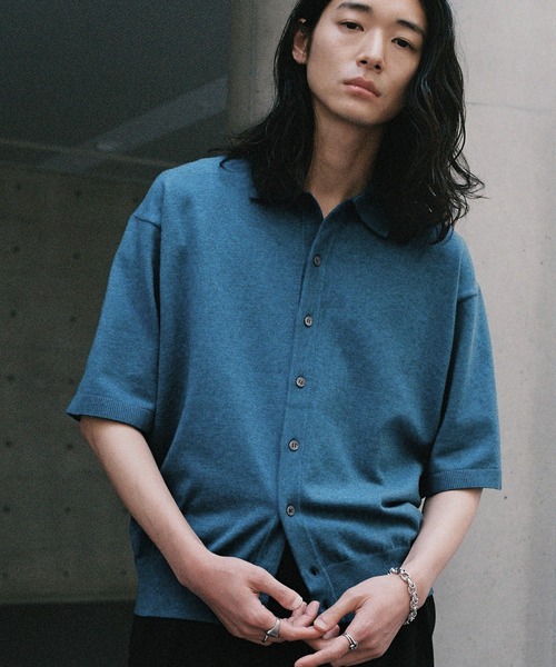 「WYM LIDNM」 半袖ニット M ブラック メンズ_画像3