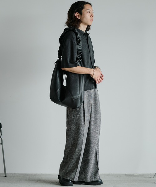 「WYM LIDNM」 半袖ニット M ブラック メンズ_画像6