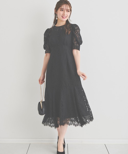 「LAISSE PASSE」 半袖ワンピース 36 ベージュ レディース_画像3