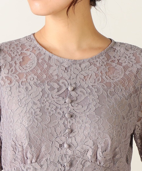 「LAISSE PASSE」 半袖ワンピース 36 ベージュ レディース_画像10