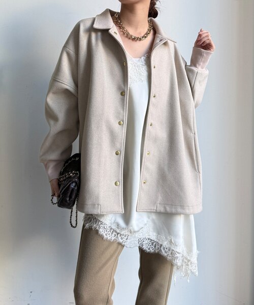 ジャケット・アウター DOU DOU DouDou（ドゥドゥ） コート アウター 「WEB限定」異素材切替ダブル