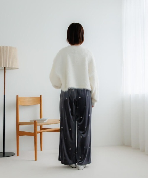 flower パンツ ベロアエンブロイダリーパンツ2 レディース : ZOZOTOWN