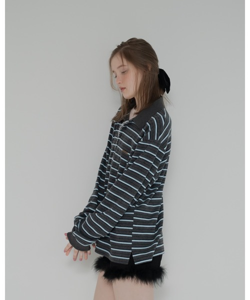 JUMELLE（ジュメロ） tシャツ マルチボーダーポロトップ レディース